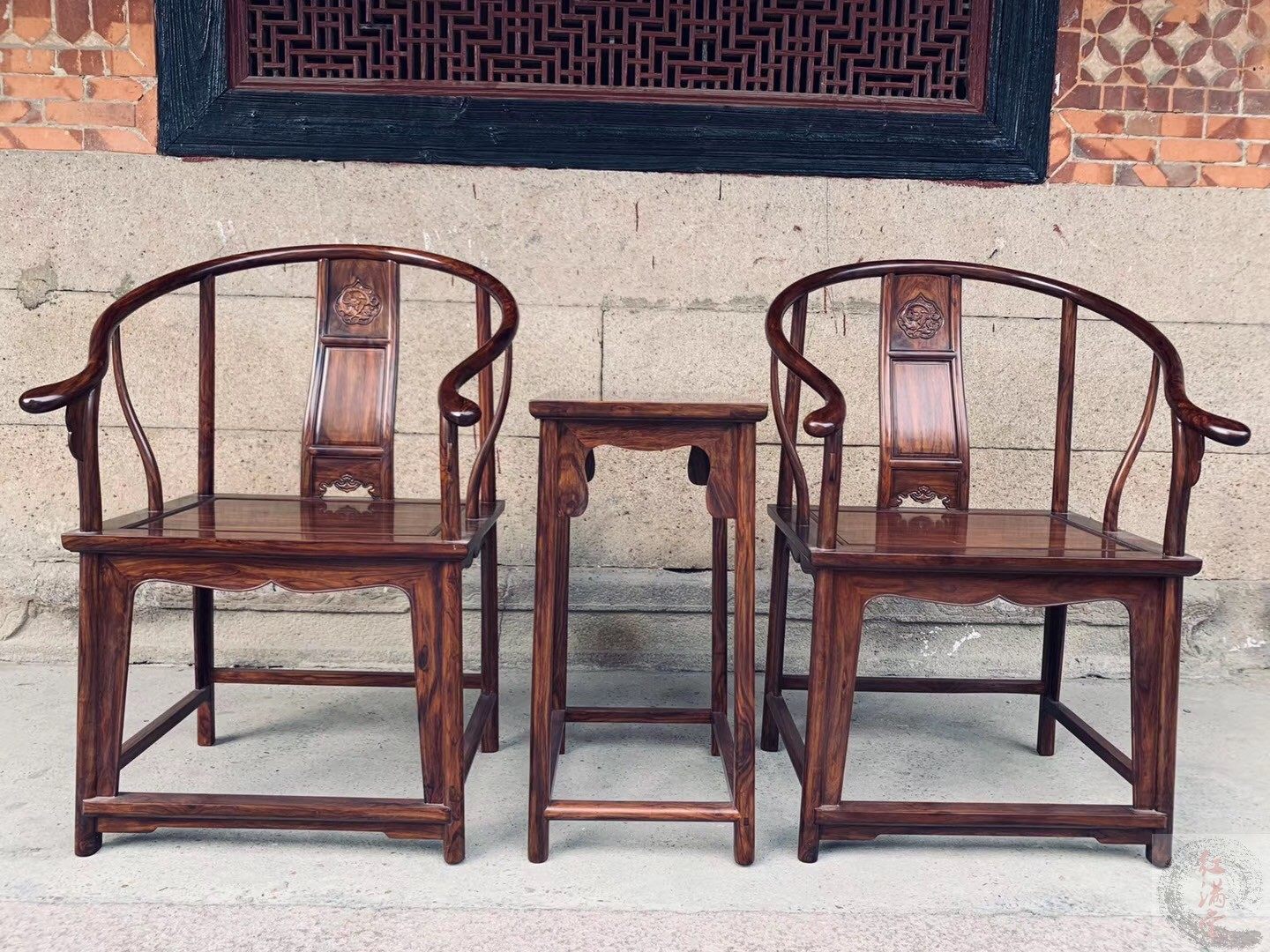 Haihuang ring chair Precision Huang Hainan Huanghuang Pear Ring Chair Solid Wood Palace Chair New Chinese Redwood Chair