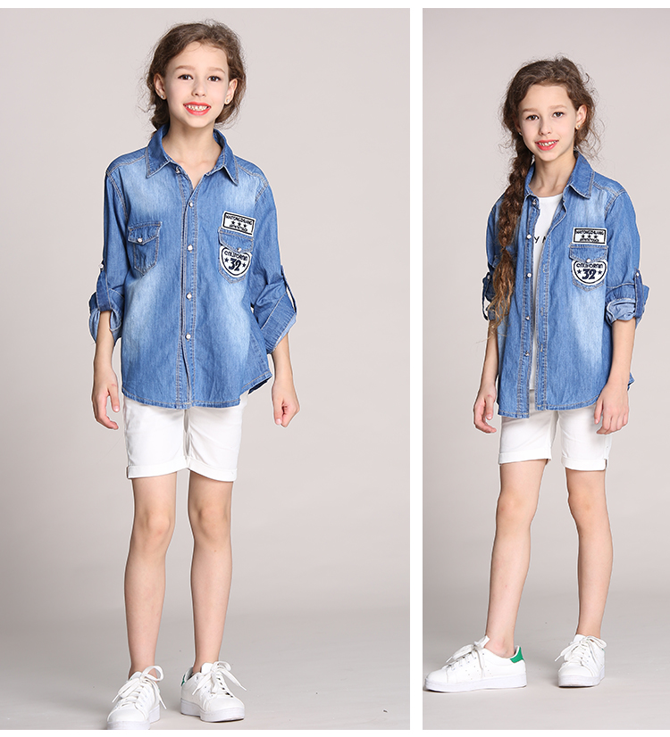 Chemise fille à manche longue en toile - Ref 2084871 Image 11