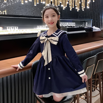 Girl autumn dress 2021 New Girl long sleeve skirt spring and autumn college style children princess dress