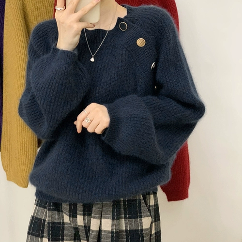 Весенний дизайнерский свитер, трикотажная куртка, тренд сезона, оверсайз