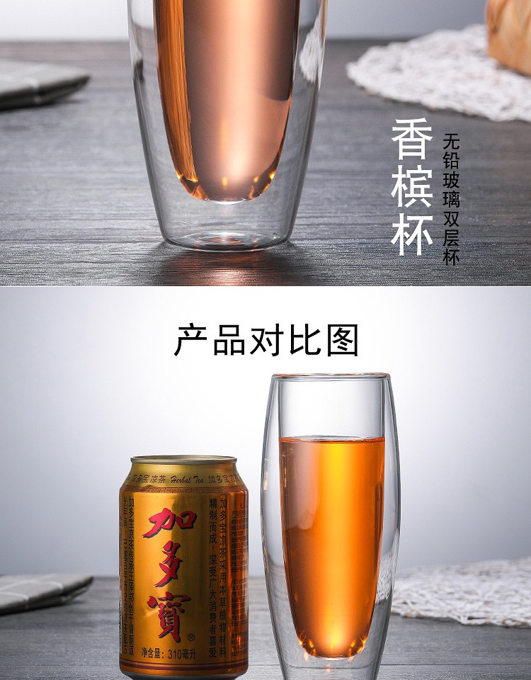 Ly cách nhiệt hai lớp ly cà phê chịu nhiệt sáng tạo cốc trong suốt sáng dung tích lớn uống cốc nước cốc thủy tinh bình đựng nước inox