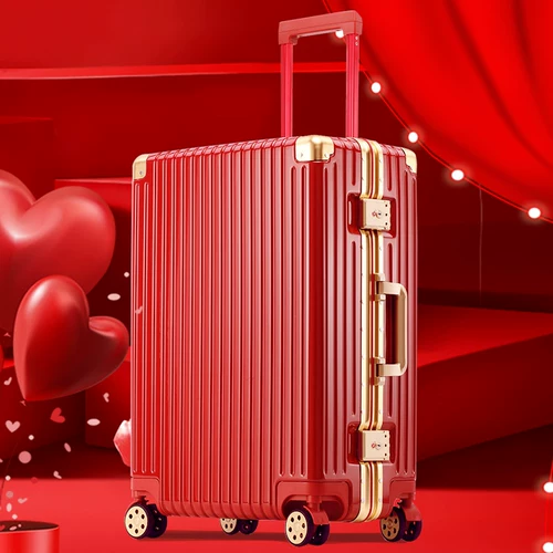 Красный чемодан, коробка для невесты для путешествий, сумка