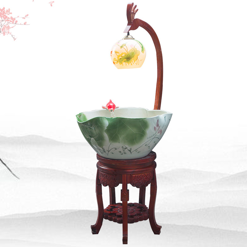 Jingdezhen Ceramic gold fish tank filter oxygenated circulation and broking carp basin large number of bills and living-room flowing water swaying pieces