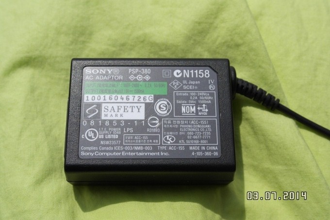 Thương hiệu mới Chính hãng chính hãng PSP Bộ sạc chính hãng PSP-380 PSP3000 Cáp sạc PSP - PSP kết hợp god of war ppsspp