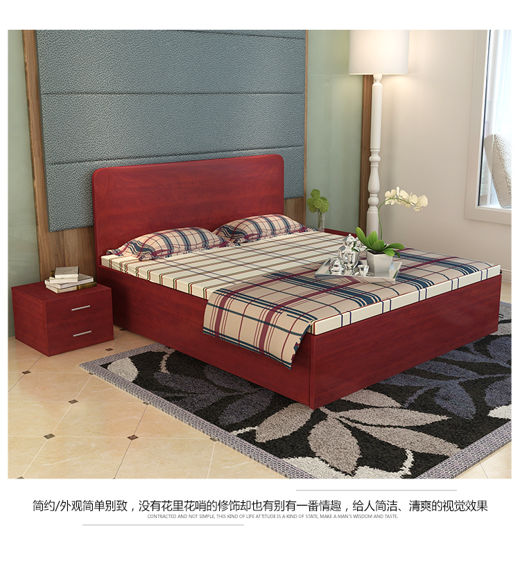 Các tấm mới kết hợp với tối giản kết hôn gỗ khăn trải giường người đôi nội thất phòng ngủ hiện đại màu trắng xanh - Giường giường cho bé sơ sinh