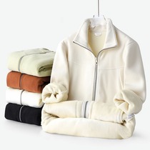 Northeast polar fleece jacket for men and women plus fleece and thickened hooded sweatshirt cardigan