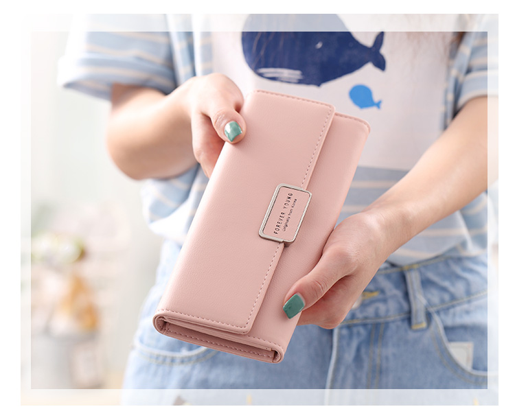 Ví nữ 2019 mới của Hàn Quốc gấp ba lần đơn giản thủy triều sinh viên thời trang dung lượng lớn ví dài màu rắn ví nam đẹp