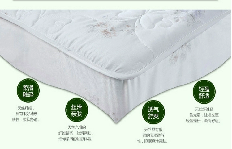 Thủy dệt Tencel lanh đôi nệm 1,8 m thảm ký túc xá không trượt mat Yili Fu - Nệm