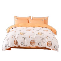 Mercury Home Textiles 100 Cotton Class A Antibacterial Four-piece Childrens Cartoon Set Pure Cotton Sheets and Quilt Covers Bedding