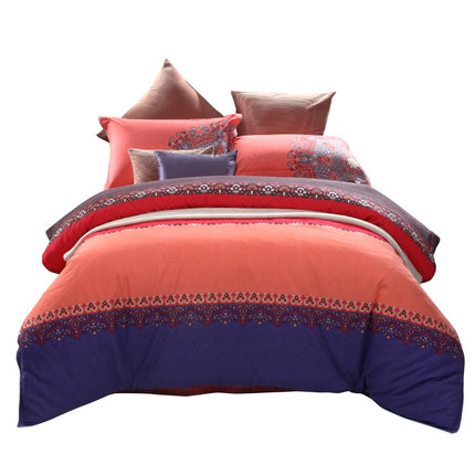 水星家纺 全棉加厚保暖磨毛四件套咖洛妮 保暖床单被套床上用品