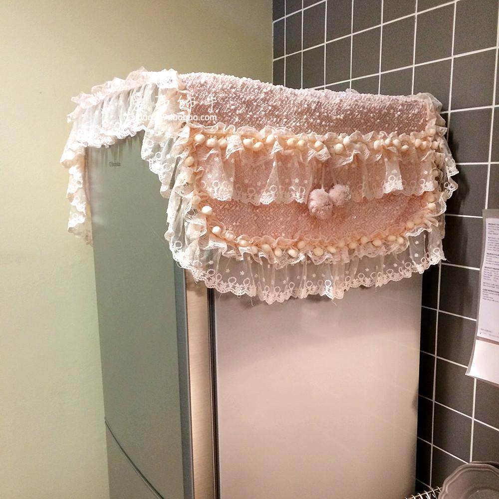 Universal cover towel cover refrigerator cover multi-use towel refrigerator towel dust cover with pocket high-grade lace lace powder