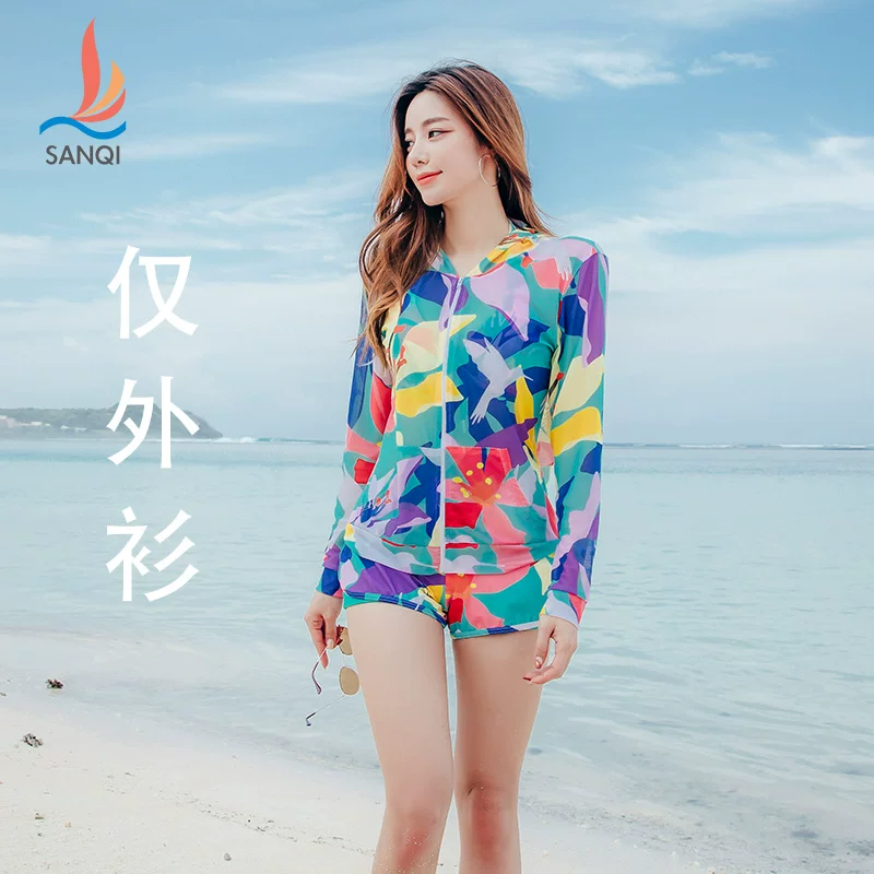 Подлинный купальник Ms. Sanqi Skin Skin Большой хлеб плавательный купальник весна пляж трехпредметный набор Swim Woods 20062 20063