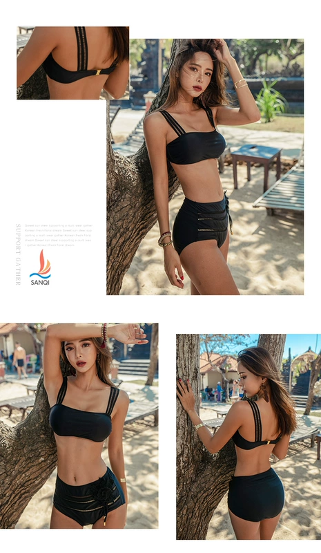 Bộ đồ bơi ba mảnh nữ 2019 bikini mới gợi cảm eo cao đã được chia mảnh áo tắm mỏng kiểu áo tắm mùa xuân nóng bỏng - Bikinis đồ bơi nữ dạng quần cạp cao