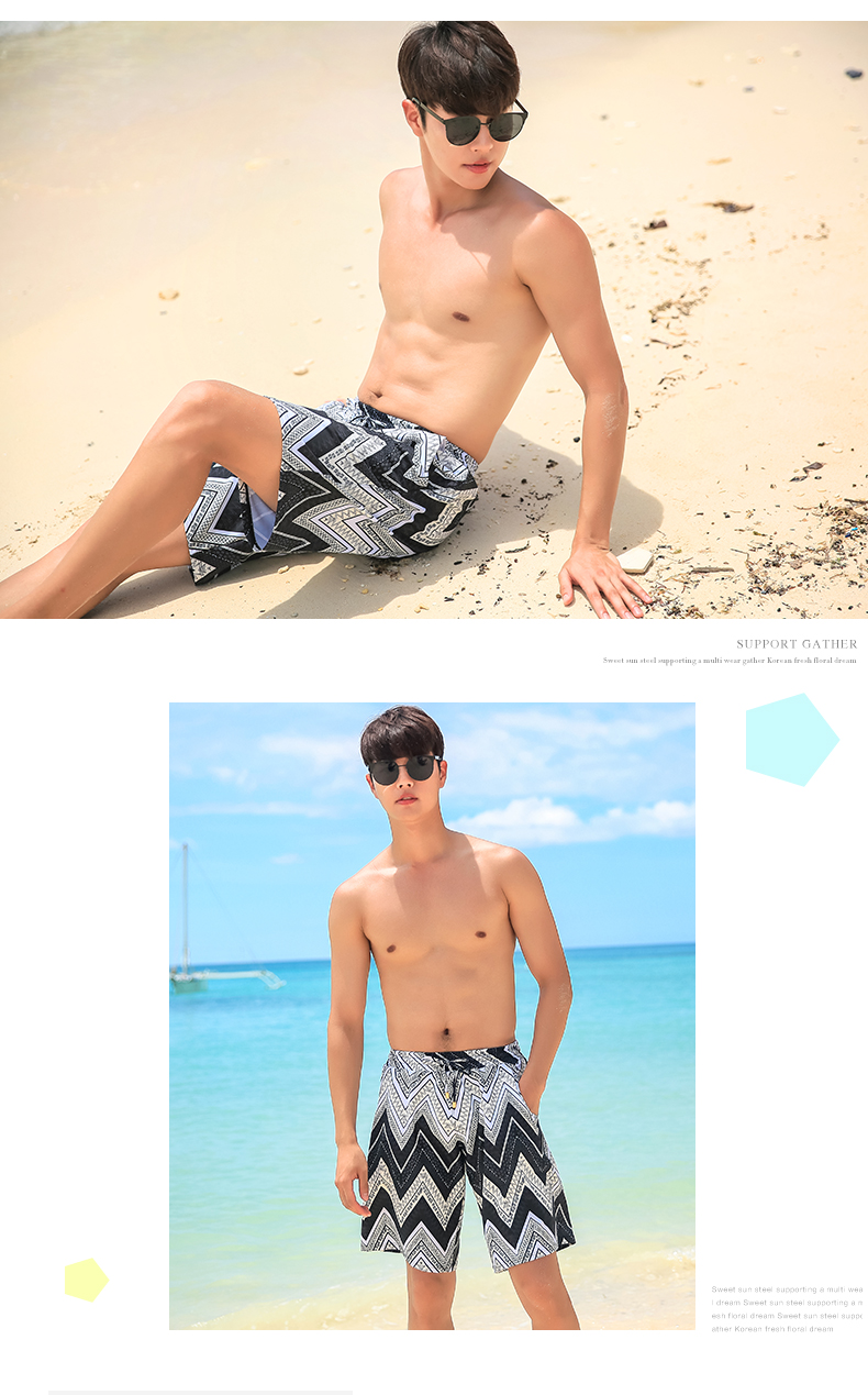 Bộ đồ bơi ba mảnh nữ 2017 gợi cảm mới bikini bikini ba mảnh nhỏ ngực tụ tập quần bơi nam đi biển đồ biển cặp	