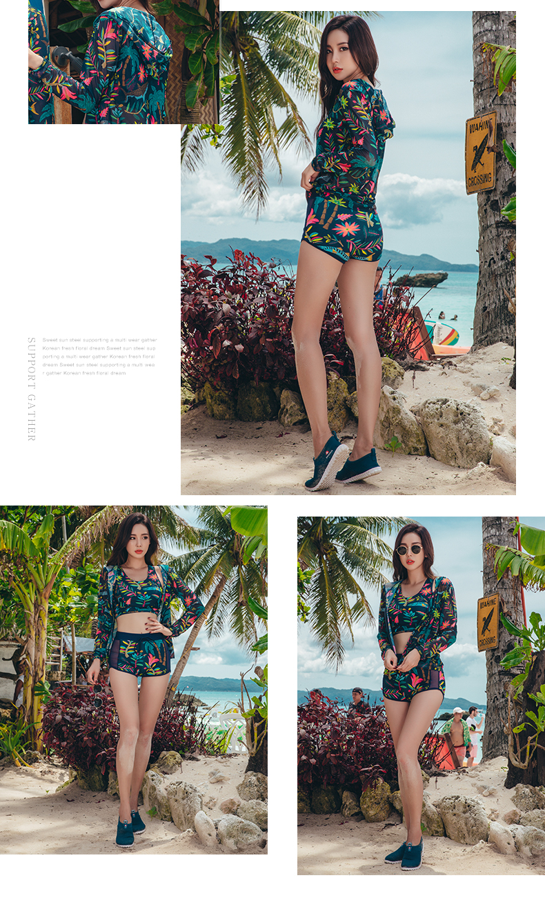 Ba bộ đồ bơi bikini nữ phẳng 2017 mới gợi cảm ngực lớn ngực nhỏ thu thập bộ đồ bơi mùa xuân mỏng - Bikinis bikini gợi cảm