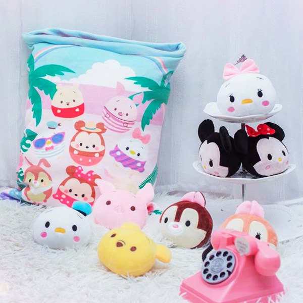 Cute cartoon tsum chipmunk big bag small doll pillow plush toy for girlfriend doll gift