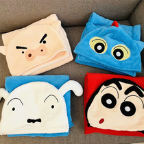 Cartoon small new lazy blanket air conditioning blanket office nap blanket cloak cloak student can wear