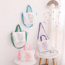 Cute cartoon Duffy canvas bag Shoulder Bag bag shoulder bag womens handbag hand carrying small bag lunch bag large capacity