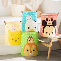 Cartoon wave point cloth dirty clothes storage basket dirty clothes basket household dirty clothes basket washing bucket Lou frame storage artifact