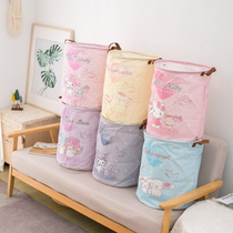 Cute cartoon fabric folding waterproof storage bucket basket basket dirty clothes basket clothes frame household toys washing dirty clothes basket
