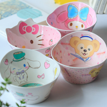 Creative cute cartoon bowl childrens bowl melamine imitation porcelain anti-drop household tableware