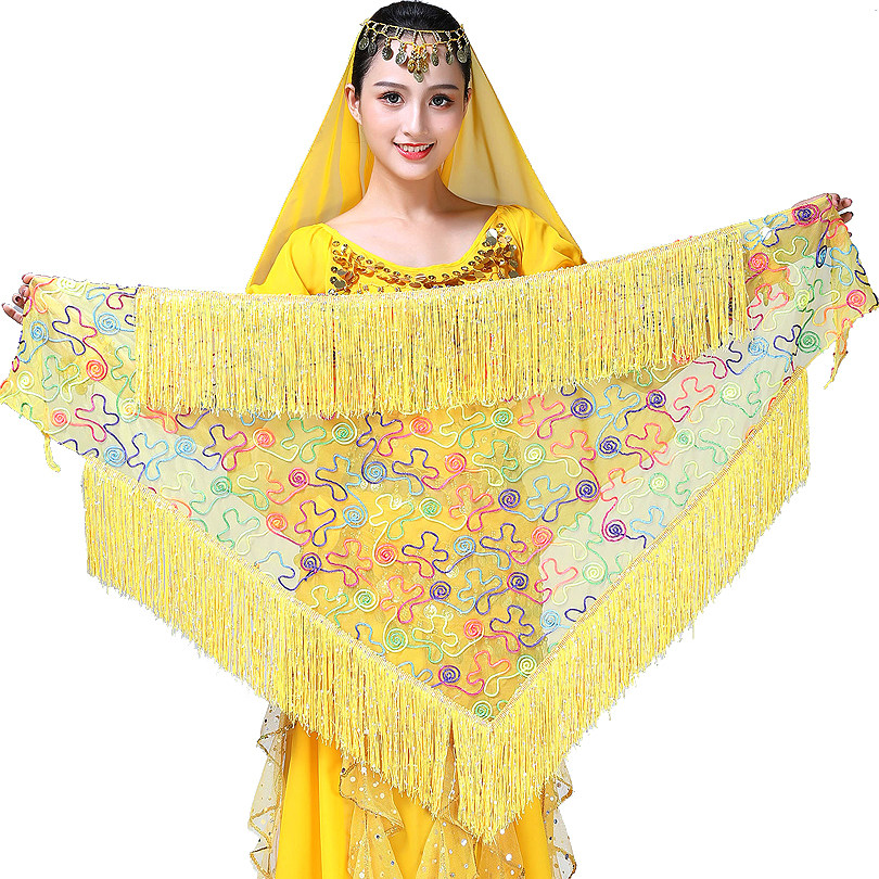 New belly dance chain - flowing su trigonal tie with wayside flow skirt dance show bright waist jewelry