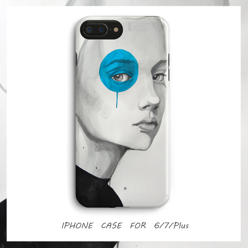 Illustrator mobile phone protective shell Apple 8 frosted soft iphone xs max xr lukewarm wind 7plus full package protective sleeve 6s