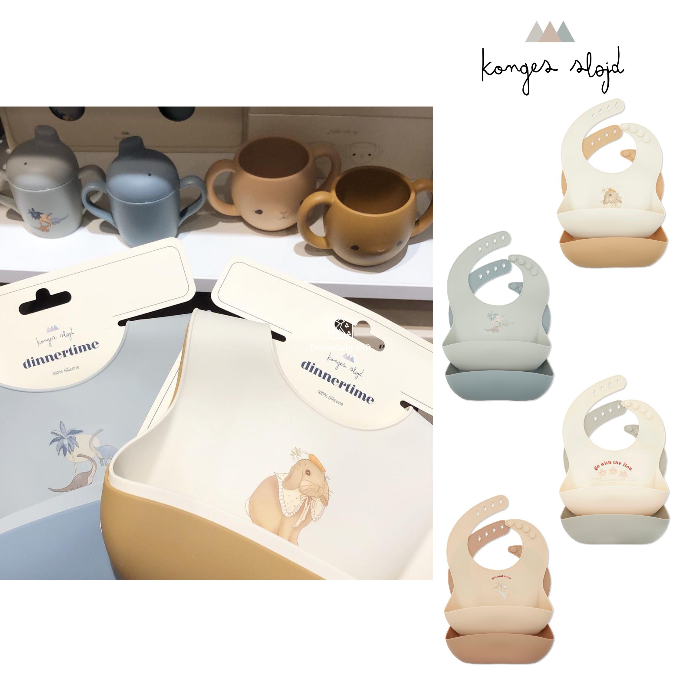 2 2 s S Spot Danish Konges Slojd Baby Baby Deputy Food Dinner Bib Purse Silicone Stamp