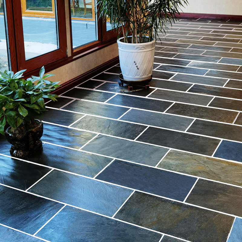 Green Stone Slab Villa Courtyard Garden Balcony Yard Terrace Terrace Floor Tiles Antique Outdoor outdoor wide brick anti-slip natural