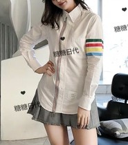 Sugar sugar Thom browne 19 spring summer tb color four-bar zipper Oxford cotton long-sleeved shirt