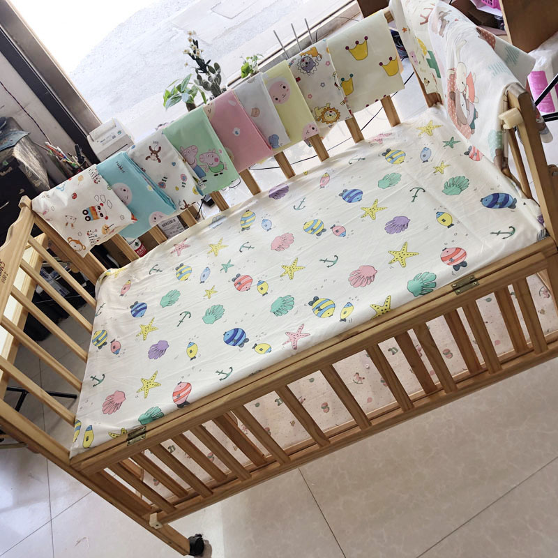 Newborn baby bed single quilt cover cotton summer baby bed single bed Li children's bed custom made