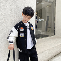 South Korean boy baseball suit 2021 spring autumn new childrens collar blouses childrens clothes jacket big boy jacket autumn clothing tide