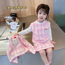 South Korean girls tennis red suit 1 ocean gas children maguga vest dress with two sets of skirts 3-year-old female baby autumn clothing