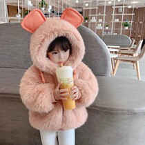 South Korean girls autumn and winter sweater children princess Yanqi jacket female baby winter dress plus suede 3 fur straw 4 children clothing blouses
