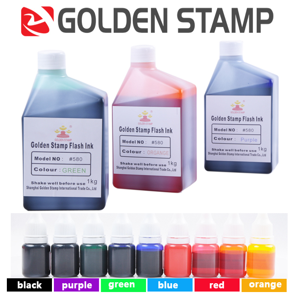 Gold Seal 1kg Large Bottles of Red, Blue, Green, Purple, Black, Orange, Yellow, Pink, Rose Red Ink for Stamps, Stamp Material, Photosensitive Ink