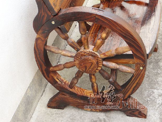 Bàn ghế ngoài trời Sân và bàn bánh xe đơn Carbonized Bàn ghế gỗ chống ăn mòn Bàn ghế giải trí ban công Bàn ghế - Bàn ghế ngoài trời / sân ghế nhựa giả mây ngoài trời