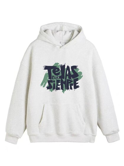 American-Style Heavyweight Fleece-Lined White-Gray Hooded Sweatshirt for Men, 2025 New Trendy Brand, Loose Fit, Student Couple Outfit Jacket