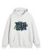 American-Style Heavyweight Fleece-Lined White-Gray Hooded Sweatshirt for Men, 2025 New Trendy Brand, Loose Fit, Student Couple Outfit Jacket