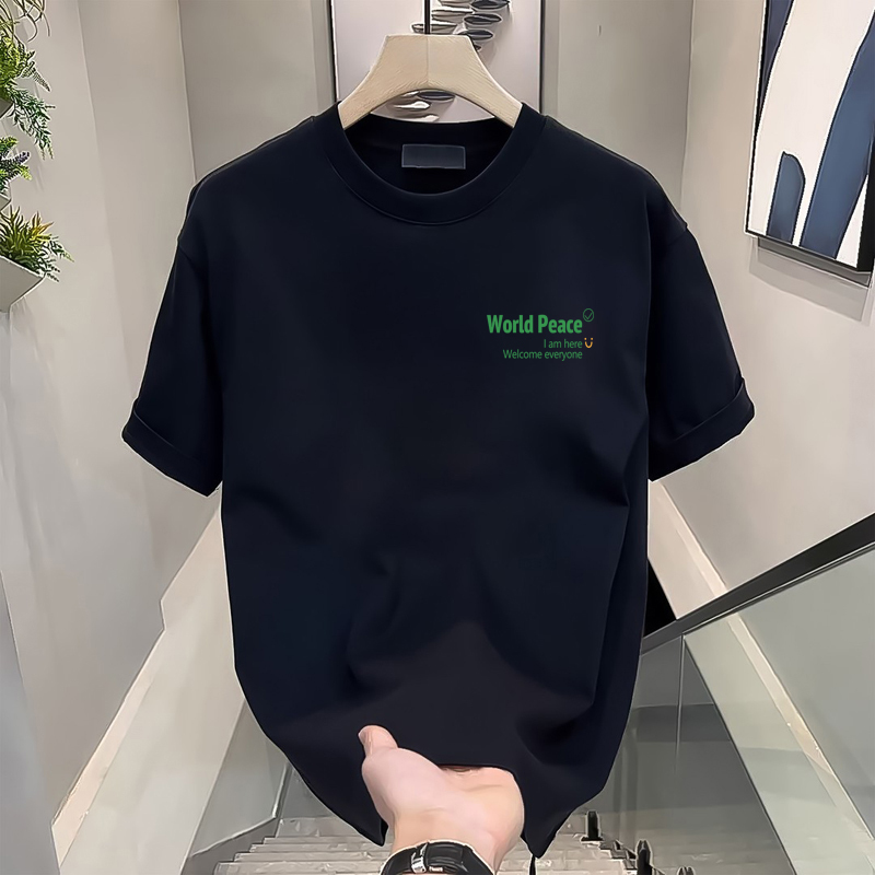 100% Pure Cotton Versatile Short-Sleeve T-Shirt for Men 2026 New Summer Trendy Brand Niche High Street American Style Loose Top ins