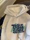 American-Style Heavyweight Fleece-Lined White-Gray Hooded Sweatshirt for Men, 2025 New Trendy Brand, Loose Fit, Student Couple Outfit Jacket