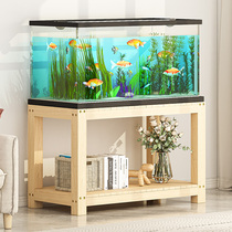 Cylindrée en bois massif de poisson en bois massif table daquarium en bois rayonnage en bois cadre cylindre tortoise double couche multicouches petite et moyenne cadre