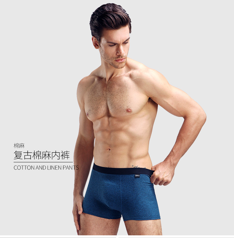 Nam Cực đồ lót nam boxer đầu bông thanh niên eo eo thoáng khí bốn góc rắn màu phẳng quần short nội y đẹp