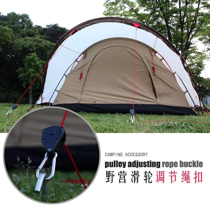 New easy-to-use outdoor camping pulley adjustment rope buckle Tent canopy rope Camping rope windproof rope stop buckle