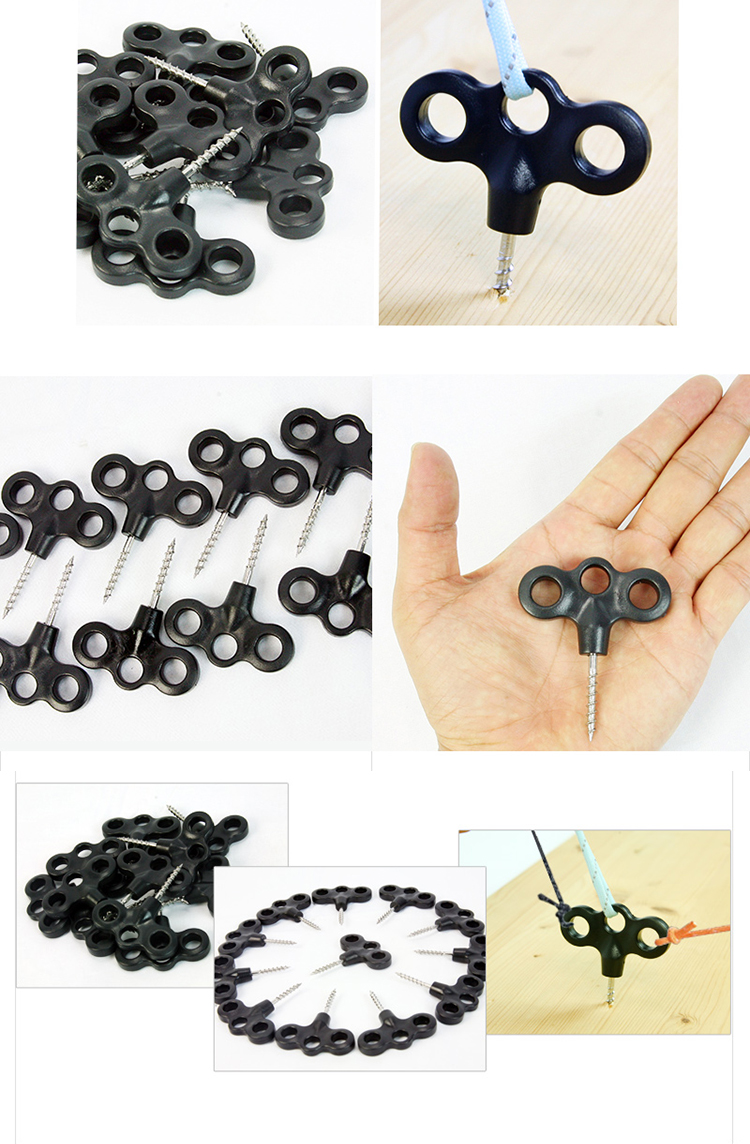 Cắm trại ngoài trời đinh cắm trại lều cố định đinh nhựa đầu vít Zigong đinh dây gió đinh ba lỗ gỗ đinh - Lều / mái hiên / phụ kiện lều đồ cắm trại