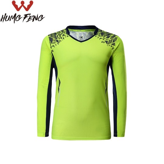 运动羽毛球服套装男女秋冬长袖V领印花速干透气网排乒乓比赛服