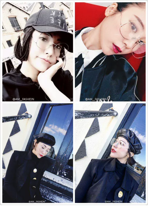 Kính gọng kính nữ phiên bản Hàn Quốc của ulzzang phong cách Harajuku in lưới đỏ lớn là xu hướng thời trang mỏng mắt cận thị