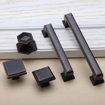 American lengthened matte black cabinet wardrobe handle Cabinet door drawer handle Modern simple European-style hardware small handle