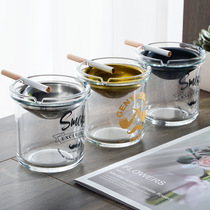 Funnel windproof ashtray household living room with cover smoke smell and fly ash simple creative ins windglass ashtray
