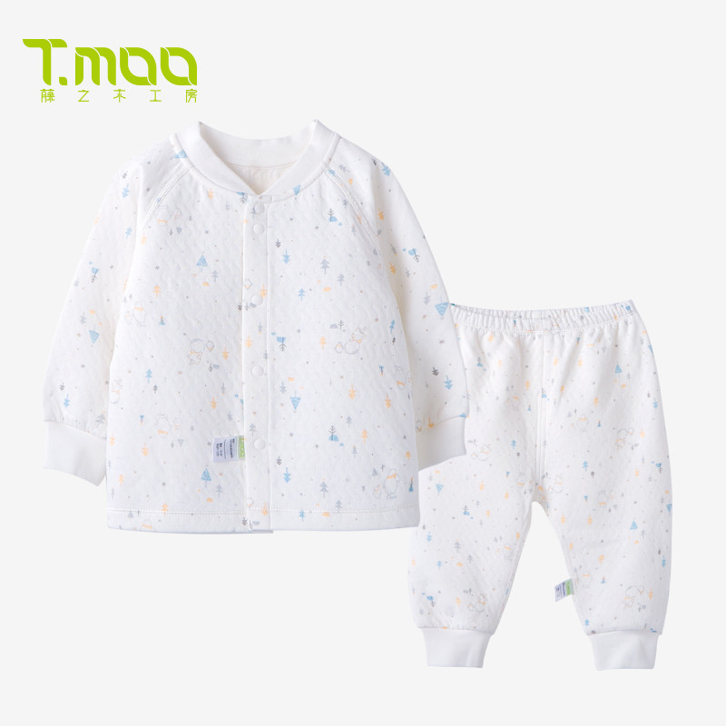 tmoo baby conserved carpentry room baby two sets spring autumn girl's new female baby polo suit warm