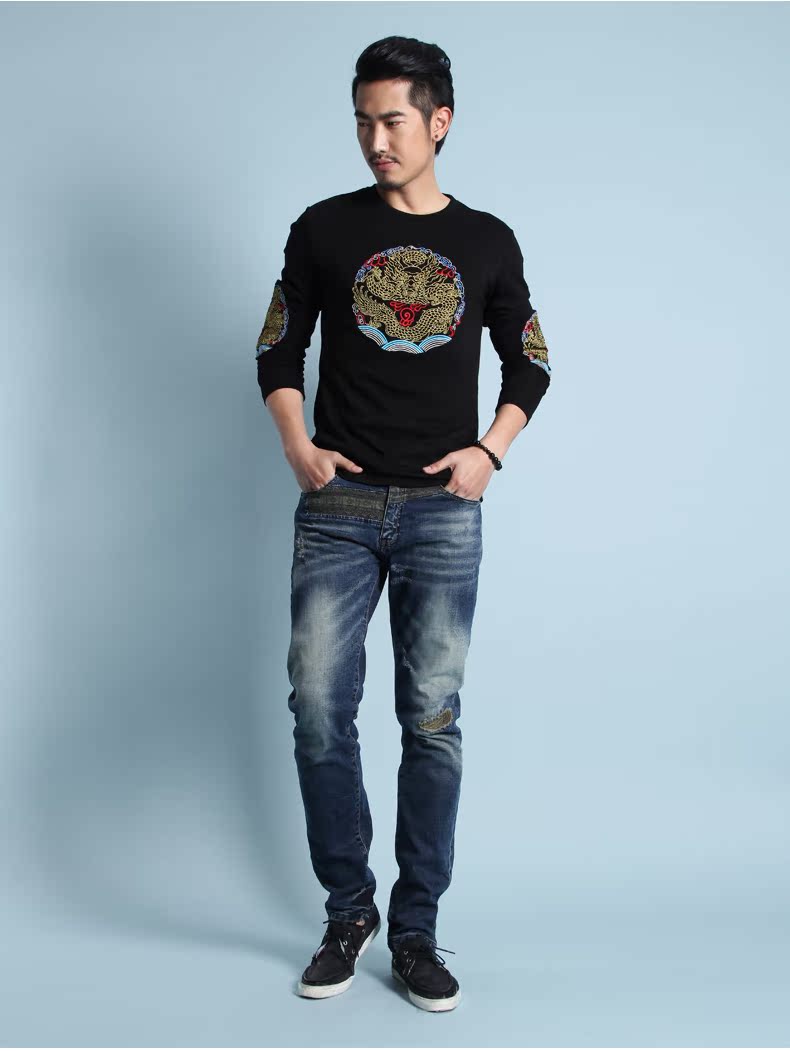 Jeans pour jeunesse pieds Slim GUOGIEE pour printemps - Ref 1465054 Image 8